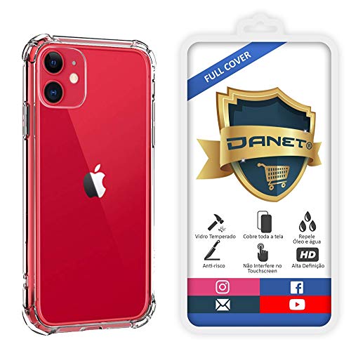 Kit Capa E Película Para iPhone 11 Tela De 6.1Polegadas Capinha Case Transparente Air Anti Impacto e