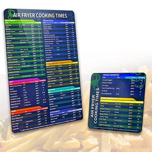 Vnimti Airfryer Magnetic Cheat Sheet Set, Air Fryer Accessories With Cook Time, Quick Reference Guide For Cooking And Frying #TOP11