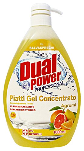 Set 6 DUAL POWER Piatti Concentrato 1 Lt AGRUMI Detergenti Casa