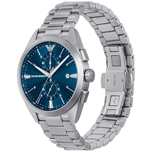 Image of Emporio Armani Stainless Steel Analog Blue Dial Men Watch-Ar11541, Silver Band