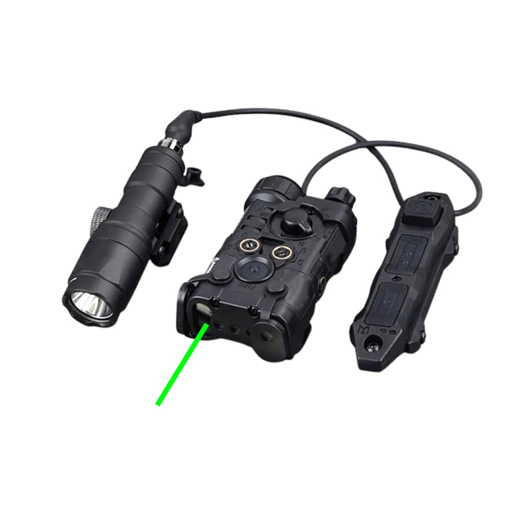 Plastic L3-NL Box Aiming Laser Sights(with Green Laser+IR Laser+White Light), & M300A Strong LED Flashlight, & New Modular Dual Wire Remote Pressure Switch(SF+2.5 Plug) Combo,BK