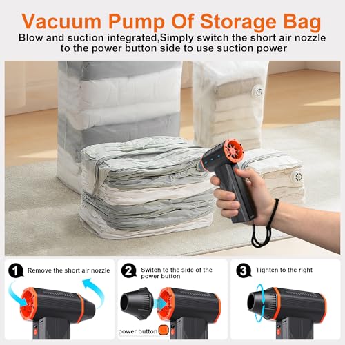 Compressed air Duster & Small Vacuum,150000RPM 3in1 Computer Vacuum Cleaner - image 4