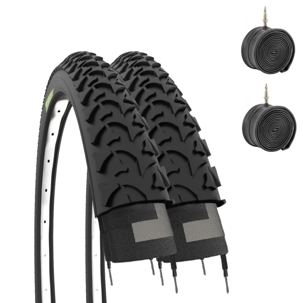ECOVELO EBA20MAE 2 x Tyres 20 x 1.75 (47-406) + Inner Tubes | Unisex Children's Tires, Black, 20 Inches