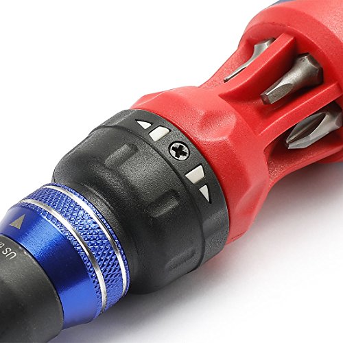 WORKPRO 12-in-1 Multi-Bit Ratcheting Screwdriver, Quick-load Mechanism Bits Hold in Handle