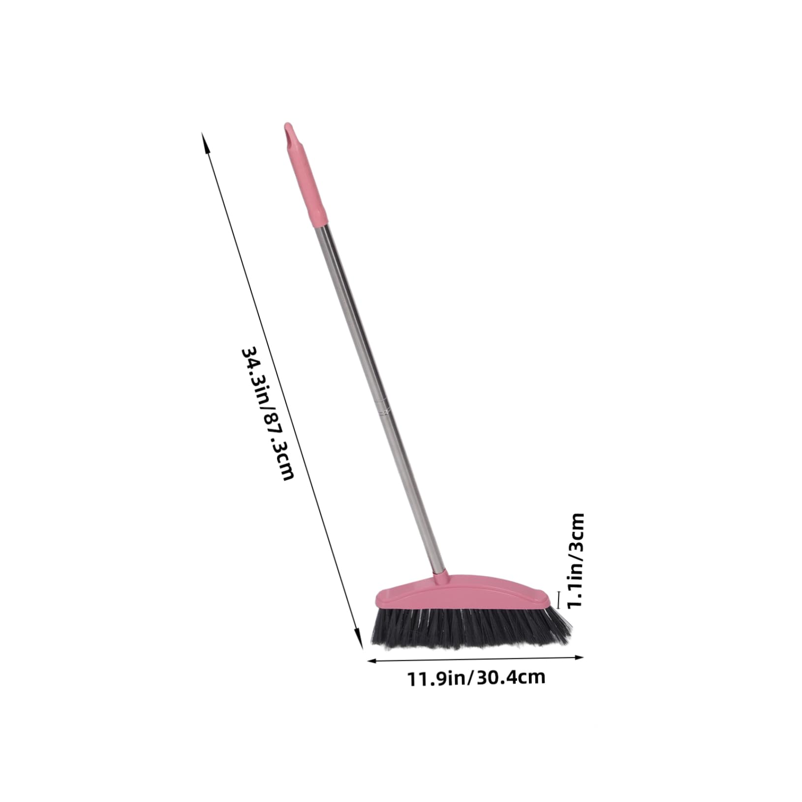 Unomor Pink Cleaning Kitchen Hair Cleaning Broom Stainless Steel Floor Cleaning Brooms Plastic Broo