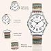 OIDEA Stretch Band Watches for Women: Bohemia Flower Easy Reader Elastic Strap Watch Large Face Big Number Analog Quartz Bracelet Watch Expansion Band Wristwatch