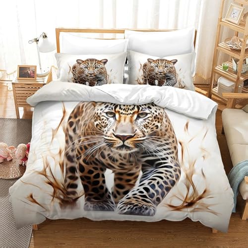 Housse de couette léopard microfibre ultra douce toutes saisons - 3