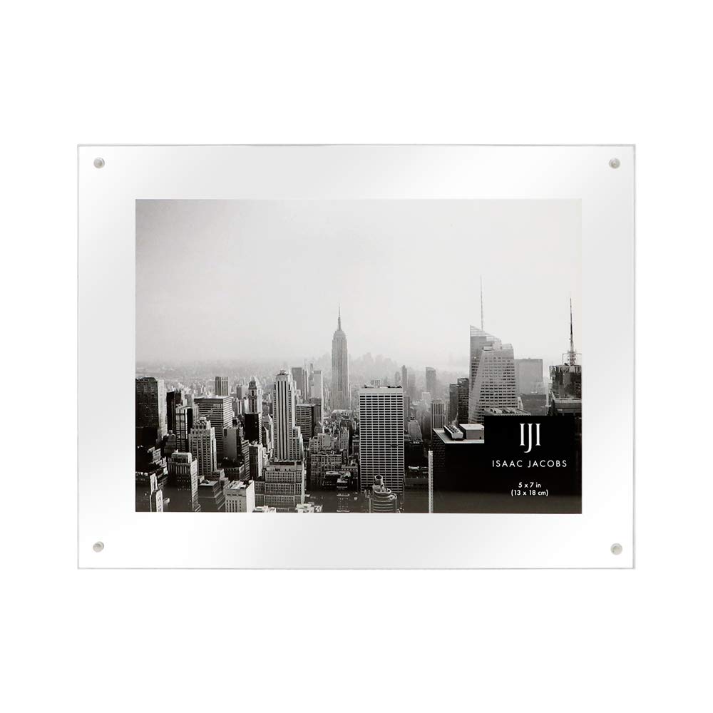 Cadre photo acrylique 5x7 horizontal Isaac Jacobs pour fixation murale