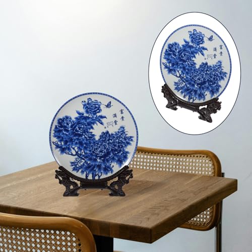 Plato de cerámica oriental con soporte de diseño creativo 8