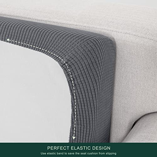 Image of CHUN YI Stretch Sofa Seat Cushion Cover, Fitted Couch Cushion Protector, Replacement for Individual Cushion Checks, Jacquard Sofa Seat Furniture Cover (1 Seater, Light Grey)