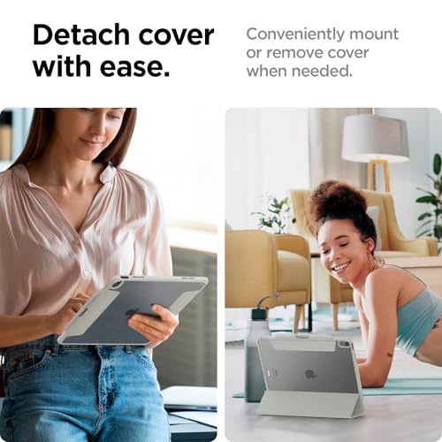 Image of Spigen for iPad Air 13 Inch Case M4(2026), iPad Air 13 Inch Cover M3 /M2 (2025-2024), Air Skin Pro, Full Cover Folio Case with Pencil Holder, Magnetic Flap - Gray