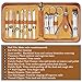 FAMILIFE Manicure Set, Nail Professional Kit Manicure Kits Nail Clipper Sets, 13PCS Stainless Steel Pedicure Sets Mens Grooming Tool, with Brown Leather Travel Case for Men