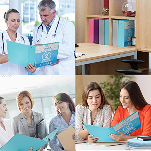 2-Inch-3-Ring-BindersSEEKIND-2-Round-Ring-View-Presentation-View-BindersHolds-Up-to-8511-PaperCustomizable-Clear-Coverfor-HomeOfficeand-School-Supply4-Pack