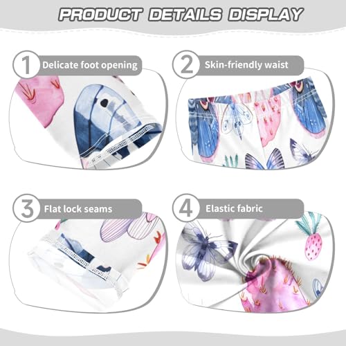 Bolaz Toddler Girls Leggings Printed Yoga Pants Leggings Pink Cactus Butterflies for Kids3