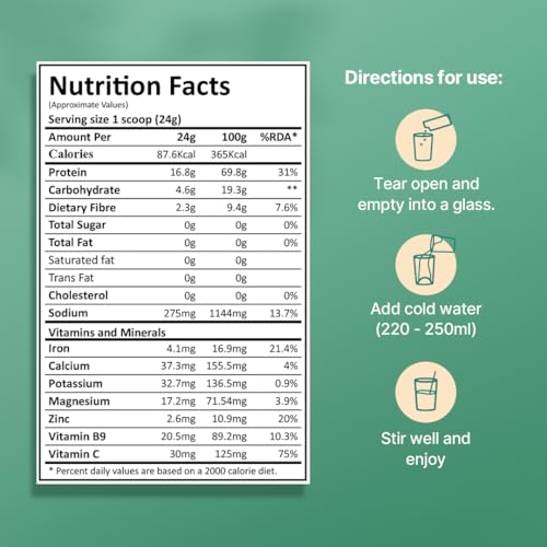 Image of GREEN PROTEIN Plant Protein Isolate Powder, Plant Protein, No Added Sugar, 100% Soy Free, Dairy Free, Gluten Free, Allergen Free, Tangy Orange Flavor, 15g Protein Per Serving, Pouch (500g)