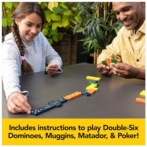 Double-Six Dominoes de Madera con Estuche de Bambú miniatura 5