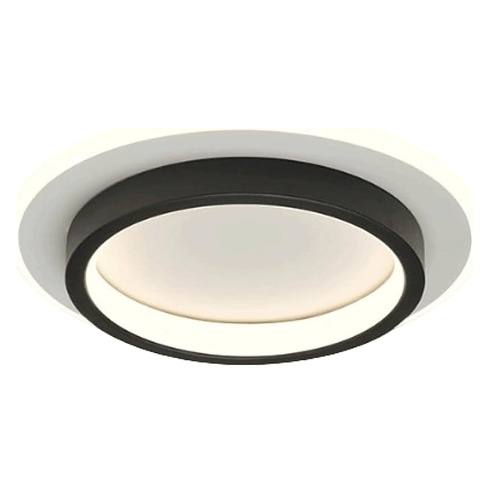 PLQWUJD Exquisite Chandelier Metal Ceiling Light Fixture Round Close to Ceiling Lamp Flush Mount Flat Bedroom Lighting 3000k-6000k LED Chandelier for Entrance(Nero,25cm)