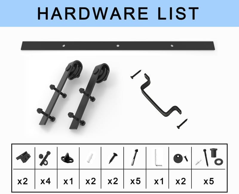 Miniatura 4 de Puertas de granero de vidrio de 42 x 84 pulgadas con kit de herrajes para puertas correderas incluido y asa, puerta interior de vidrio esmerilado