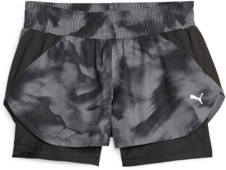 PUMA Womens Run Ultraweave 2In1 Shorts Running Casual Bottoms Comfort Technology - Black