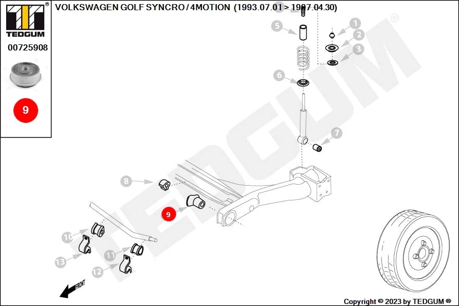 Rear Axle Beam Bushing (Left/Right) by TEDGUM