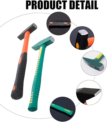 Miniatura 5 de Utoolmart 12 pulgadas TPR bicolor mango de fibra cuadrada cabeza oblicua metal electricista reparación martillo 10 oz color aleatorio 1 unids
