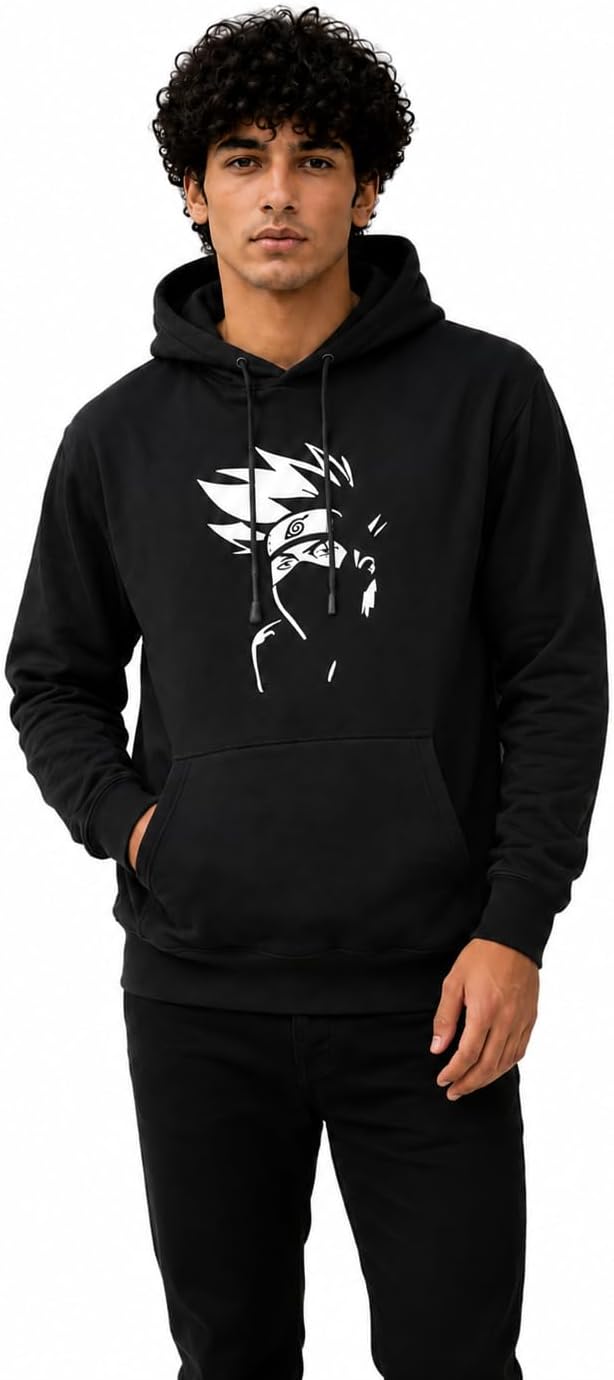 Men's and Women's Cotton Blend Print Hoodies with Round Hooded Neck Long Sleeves Regular Fit Front Two Pockets