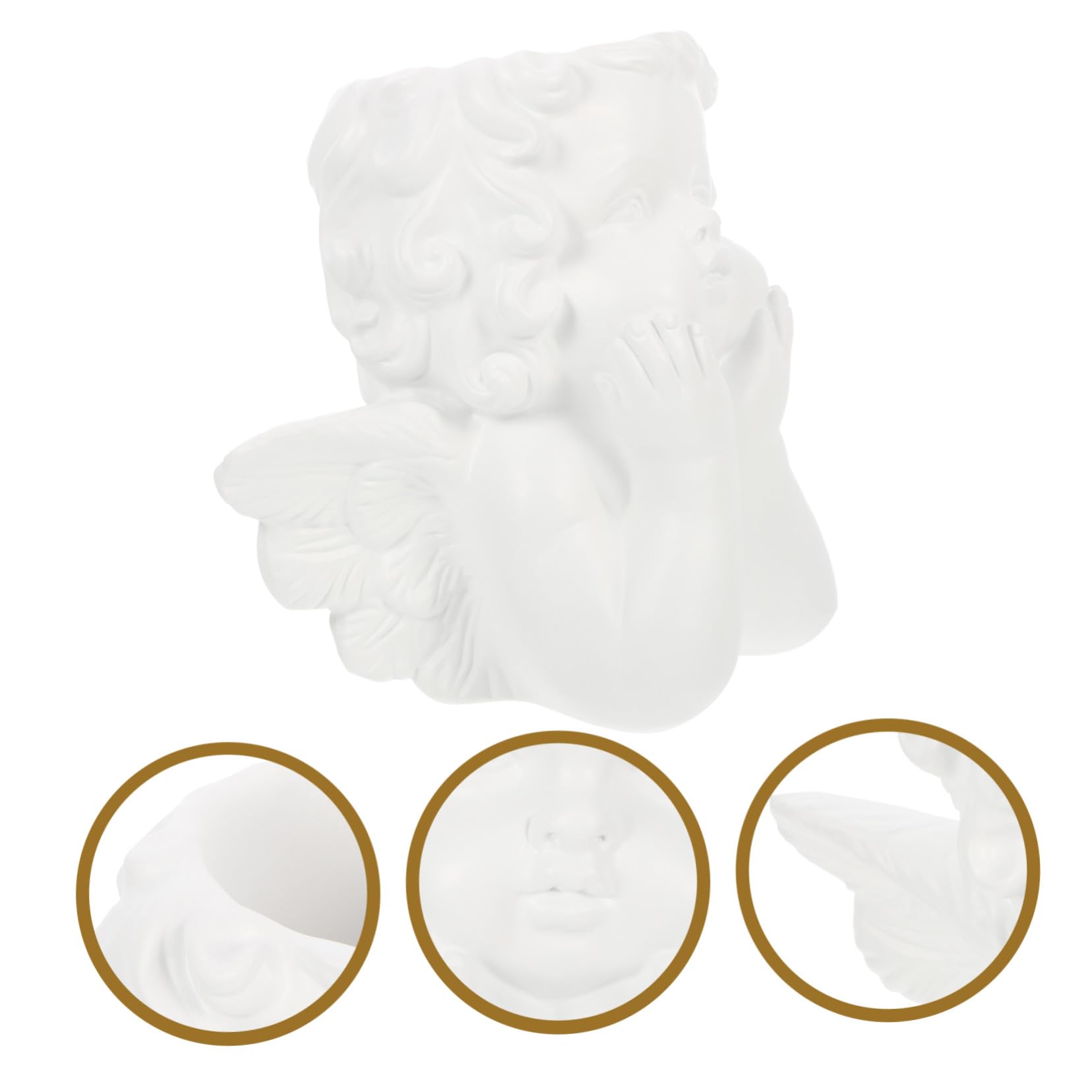Ornamento Angelo in Resina Vaso da Fiori Piccolo Traforato per Piante da Interno, Decorazione Angioletto per Soggiorno, Cucina e Giardino, Vaso Traspirante per Piante Grasse