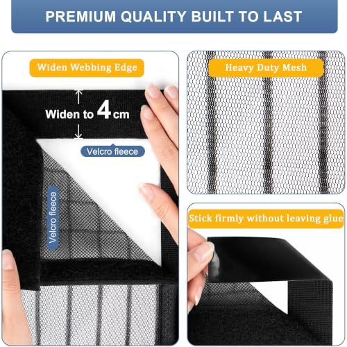 Magnetic Screen Door 38" x 83", Self-Sealing Mesh for Front & Patio Doors - image 4