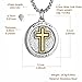 HZMAN Bible Verse Necklace for Men Women Stainless Steel Inspirational Verse Cross Round Pendant Jewelry Gift (Silver & Gold)