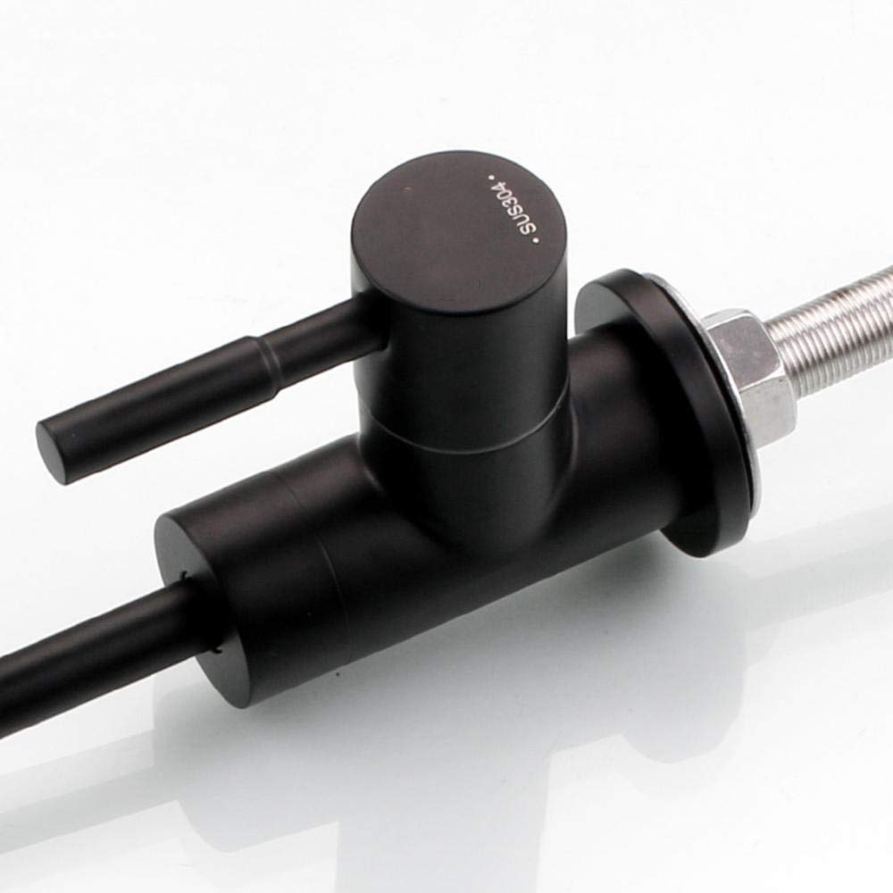 Grifo de filtro de agua de ósmosis de 1/4 pulgadas, purificador de agua potable directo negro, grifo de cocina giratorio de acero inoxidable para agua potable limpia, fácil instalación