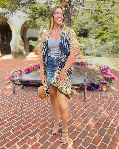 Image of Humble Hilo Womens Kimono Cardigan Sleeveless Lightweight Cover Up Casual & Flowy, 2 Sizes