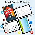 Tablet, Android Tablet, 16GB RAM 128GB ROM 1TB Expansion, 8-Core Processor, Android 14 ,11 inch 1280x800 FHD Touch Screen, Widevine L1, Dynamic Halo, Dual Camera, WiFi6,BT5.3, 6800mAh Battery,Black - Image 5