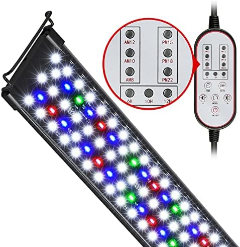 Gamalta Aquarium Light, 22W 24/7 Lighting Cycle, Sunrise/Daylight/Moonlight Mode and Custom Mode with Expandable Bracket, Adjustable Timer and 7 Color Brightness for 24~30IN Fish Tank