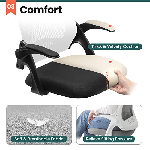 Image of NEO CHAIR Office Desk Chair, Ergonomic Mesh with Flip-Up Armrests, Black