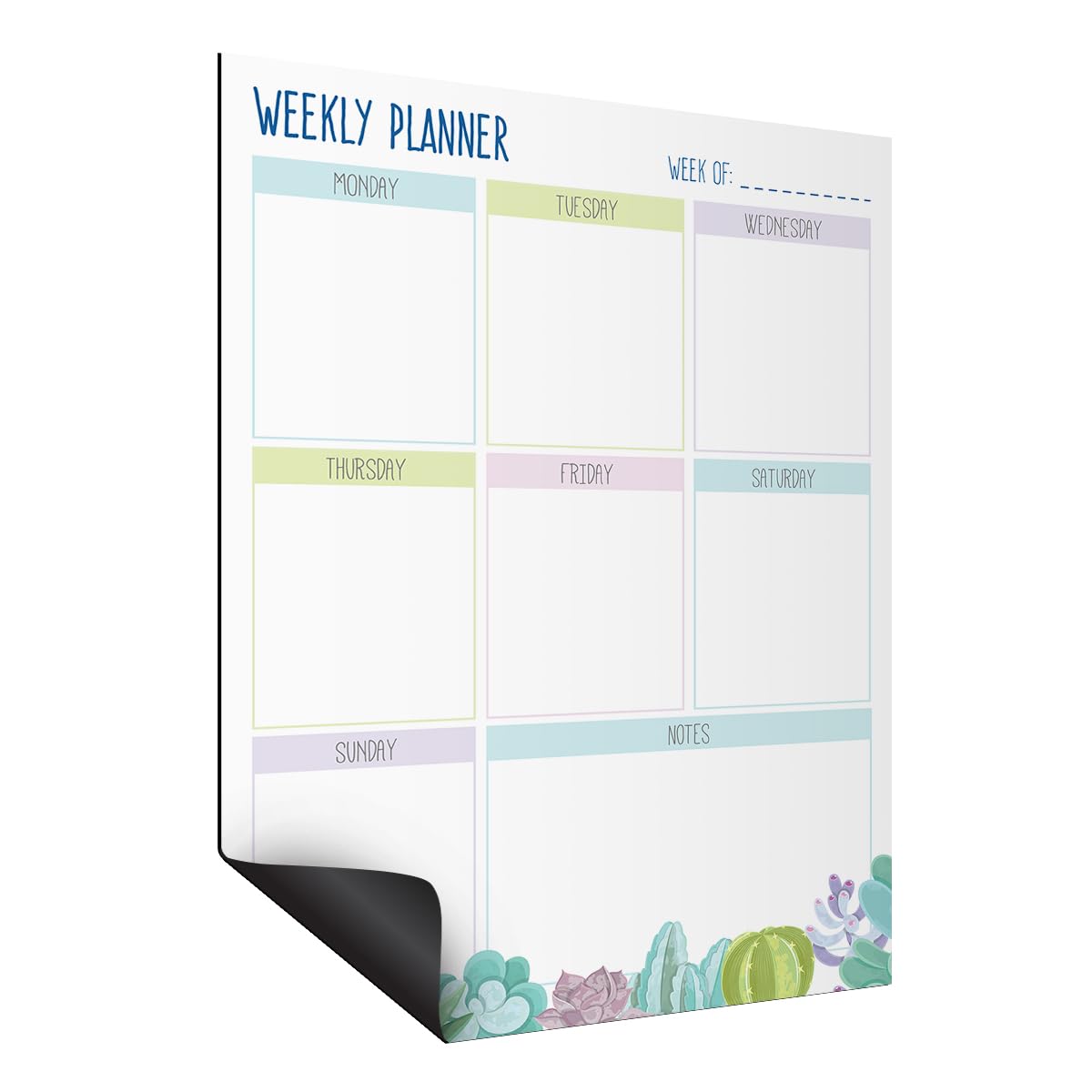 Joejis A3 Large Magnetic Weekly Planner Whiteboard Organiser - Easy Attach to Fridge - Family Calendar Meal Plan Chores Board - 4 Markers with Erasers - Portrait J275_Weekly_Whiteboard_Planner_V2