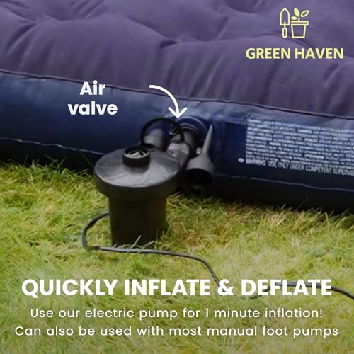 Green Haven Single Flocked Airbed – Lightweight Inflatable Camping Mattress with Waterproof Flocked Top – Portable Single Air Bed for Adults & Kids – Ideal for Festivals, Camping & Guest Use - Image 6