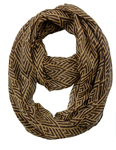 Lightweight Spring Infinity Zig Zag Chevron Print Scarf