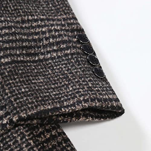 Men's Plaid Single Breasted Blazer Business Casual Slim Fit Checkered Suit Jackets Plus Size Notch Lapel Sports Coats3