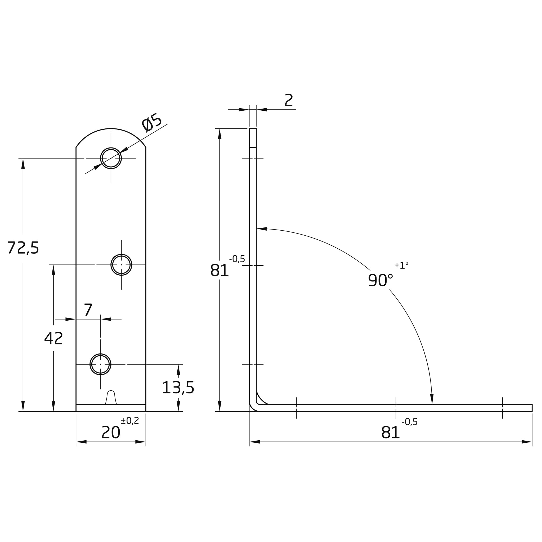 Amig - Pack de 50 Ángulos Metálicos de Refuerzo - 80 x 19 x 2 mm - Canto Redondo - Diseñados con Forma de L - Para Fijar Muebles de Madera o Colocar Baldas y Estantes - Acero Inoxidable Mate