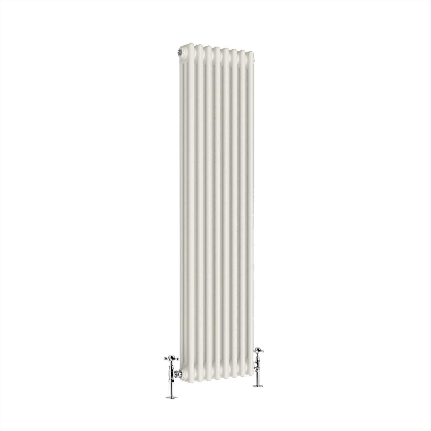 G-Rad Cream Triple Column Vertical Cast Iron Radiator - (H) 1500 x (W) 375mm - Modern Contemporary High-Output Heavy Duty Radiator - Wall Mounted Central Heating for Home Décor Living Dining Bedroom