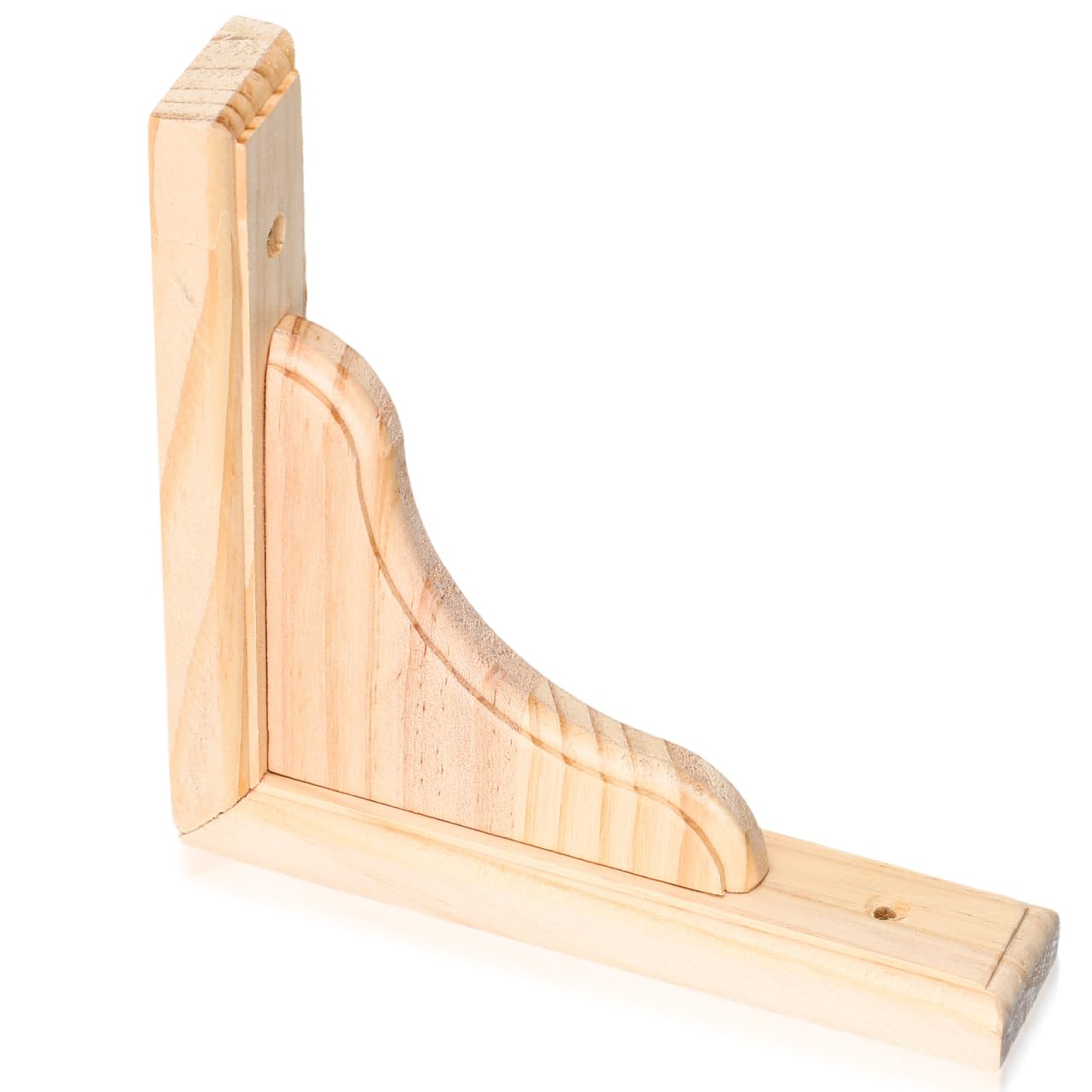 Équerres étagère murale en bois naturel triangulaires avec vis de montage lot