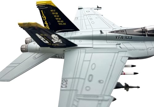 Miniatura 7 de Escala 1/100 F/A-18 Super Hornet VF103 Strike Fighter Aviones Militares Modelo de metal con soporte
