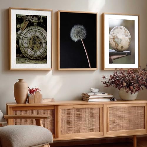 Image of HOTHOUSE Abstract Painting Home Decorative Abstract Wall Art poster With Frame For Living Room Bed Room Hotel Wall Decor Digital Reprint Set of 3 (13X17 inch)