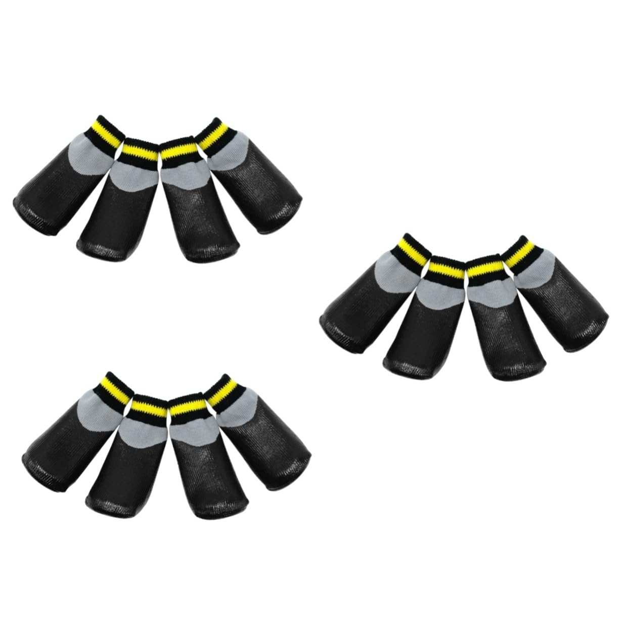 Beavorty 3ensembles Hiver Étanches pour Petits Chiens Chaussures Antidérapantes Caoutchouc Noir pour Chiens Pluie