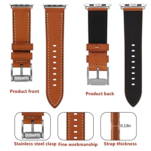 Image of HUAFIY Compatible for Apple Watch Bands 42mm 44mm45mm46mm 49mm 38mm 40mm41mm, Genuine Leather Band Strap for iWatch Series 11 /10 /9 /8,7,6,5,4,3,2,1, Ultra3 2 1