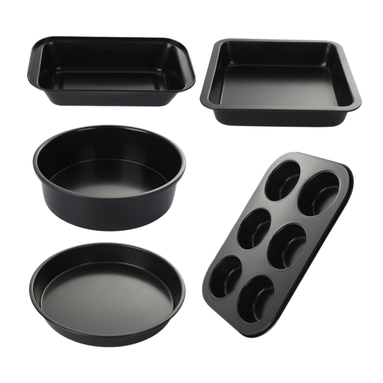 Luxshiny 1 Set Non Stick Baking Pan Bakeware for Home Bakery Includes Cake Pan Pizza Toasts Easy to Clean Energy Saving Black
