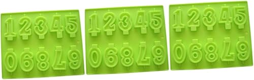 EXCEART 3 piezas de número de fundición colgante para hacer velas de chocolate DIY número vela números de silicona fundición no tóxico número