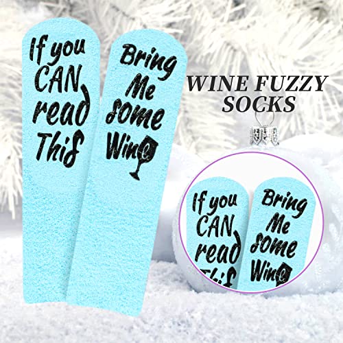 Image of Benefeet Sox Women Wine Sock Fuzzy If You Can Read This Bring Me Wine Socks Funny Gifts Mom Novelty Fluffy Cozy Saying Sock