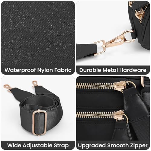 Image of Lushandy Bum Bag Checkered Crossbody Bag Mom Everyday Purse | Roomy Space, Wipe Clean, Wide Strap