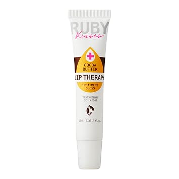 Ruby Kisses Cocoa Butter Hydrating Lip Oil Treatment Gloss (6 Pack), Hydrates & Heals with Vitamin E & Jojoba, Lightweight Clear Non-Greasy Formula with Jojoba & Rosehip Oil, Repair Dry Chapped Lips